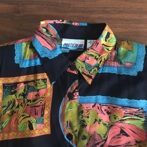 Vintage art shirt with sheer sleeves